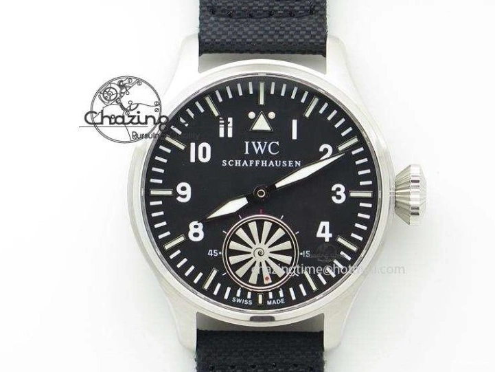MIROTIME 0513 Youthful Pilot Spitfire 3878 Chrono BP Gray Dial SS On Black Leather Strap A 7368